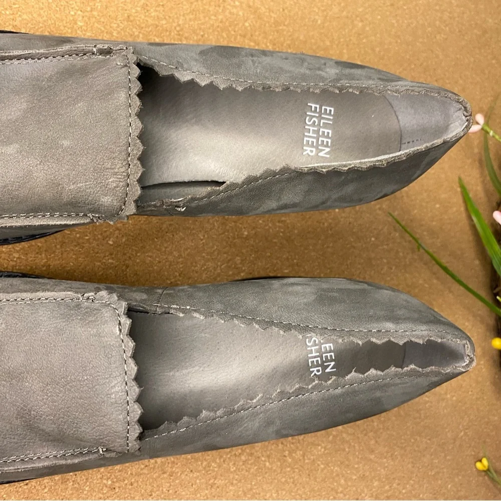 EILEEN FISHER HARRIA LOAFERS BLOCK CHUNKY PLATFORM HEELS SIZE 8.5